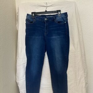 Tahari Women's Dark Blue Skinny Jeans 18w